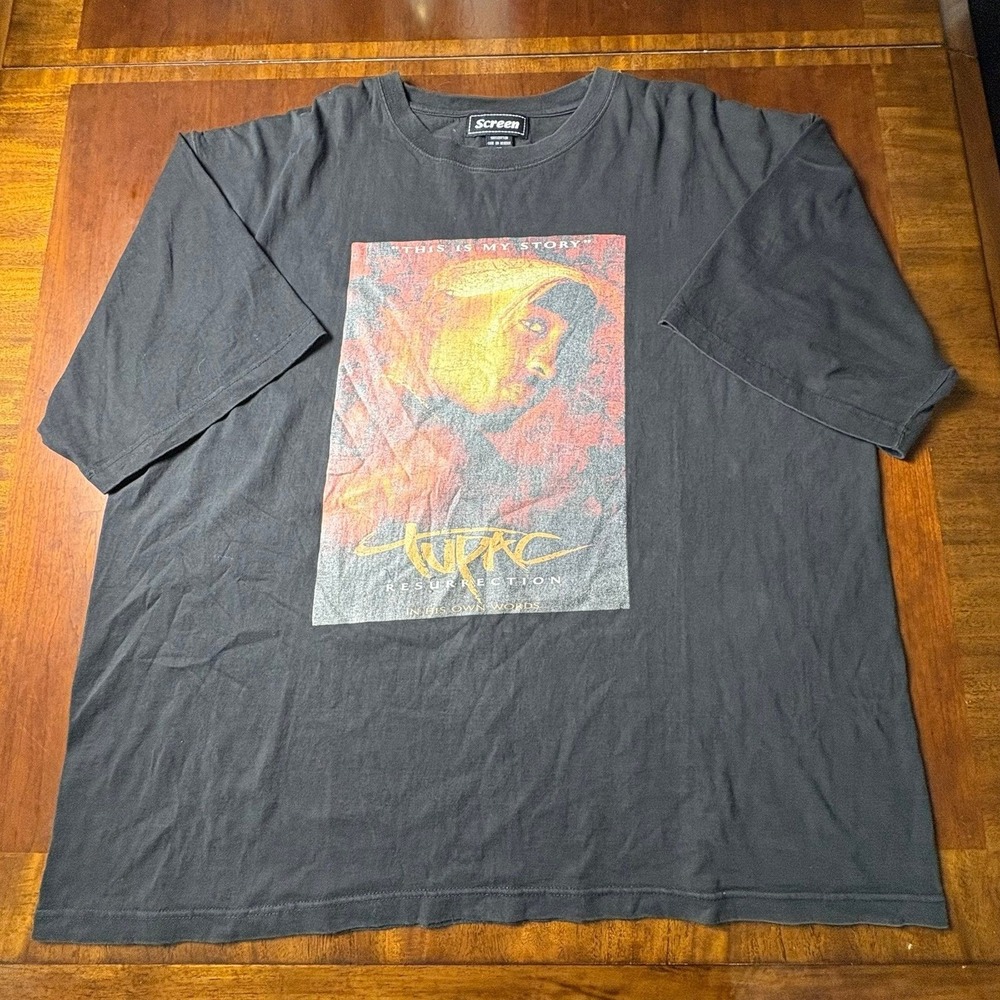Tupac Shakur Resurrection 2Pac Oversized Rap Hip Hop T-Shirt Black 3XL
